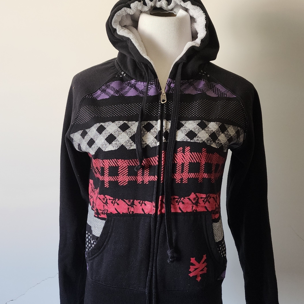 Zoo York Black Hoodie with Colorful Patterns